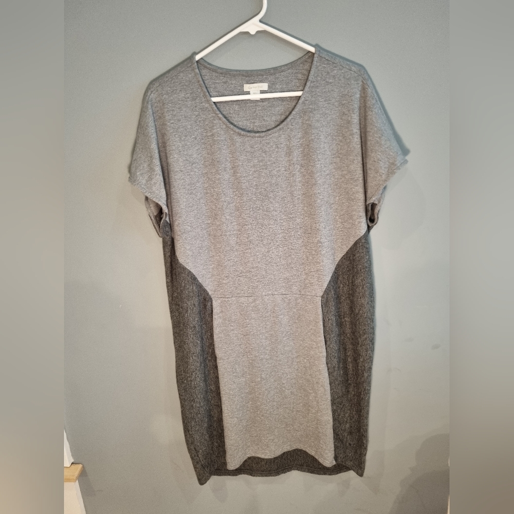 Garnet Hill two tone gray sweater dress size Medium